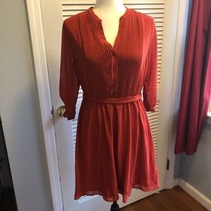 Burnt orange shirt dress